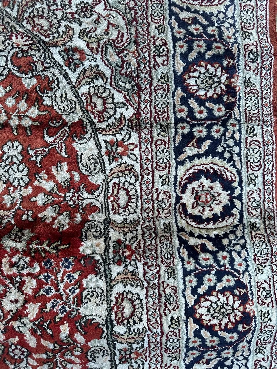 Bobyrug’s Nice very fine Sino Persian silk rug For Sale 5