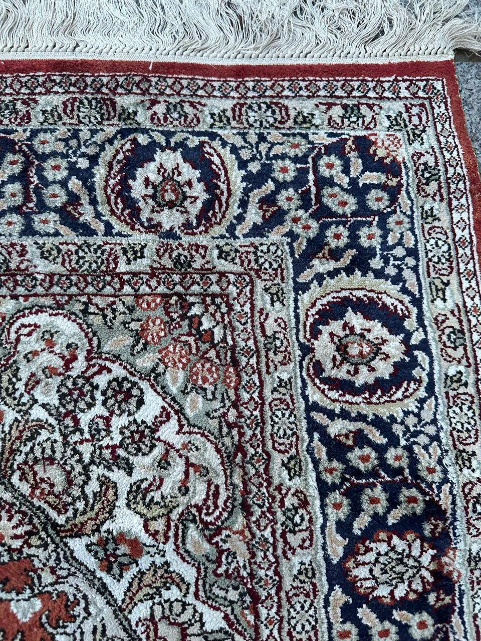 Bobyrug’s Nice very fine Sino Persian silk rug For Sale 6