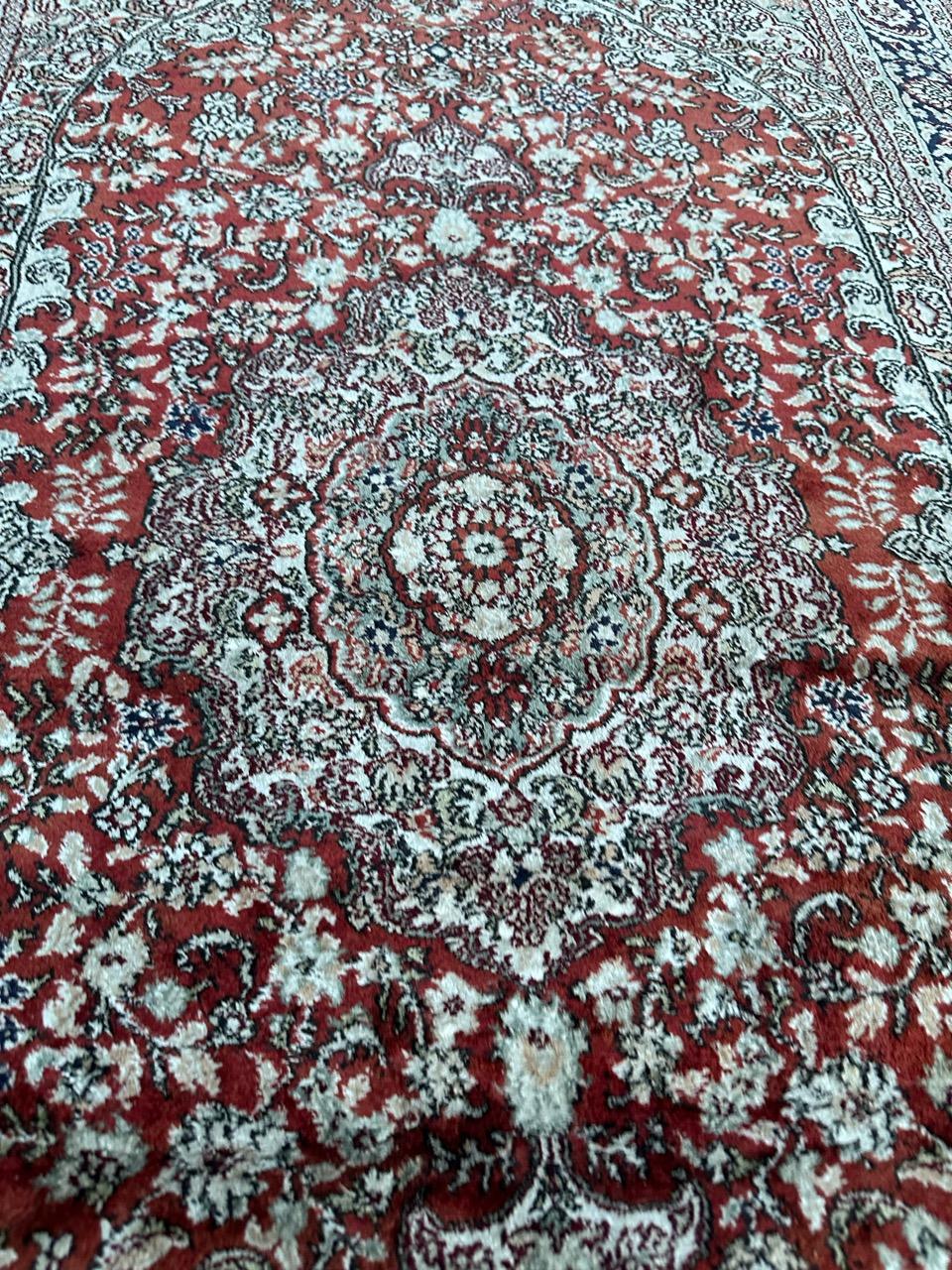 Bobyrug’s Nice very fine Sino Persian silk rug For Sale 7