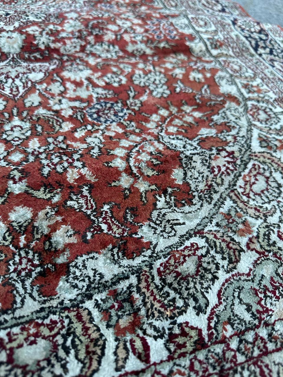 Bobyrug’s Nice very fine Sino Persian silk rug For Sale 8
