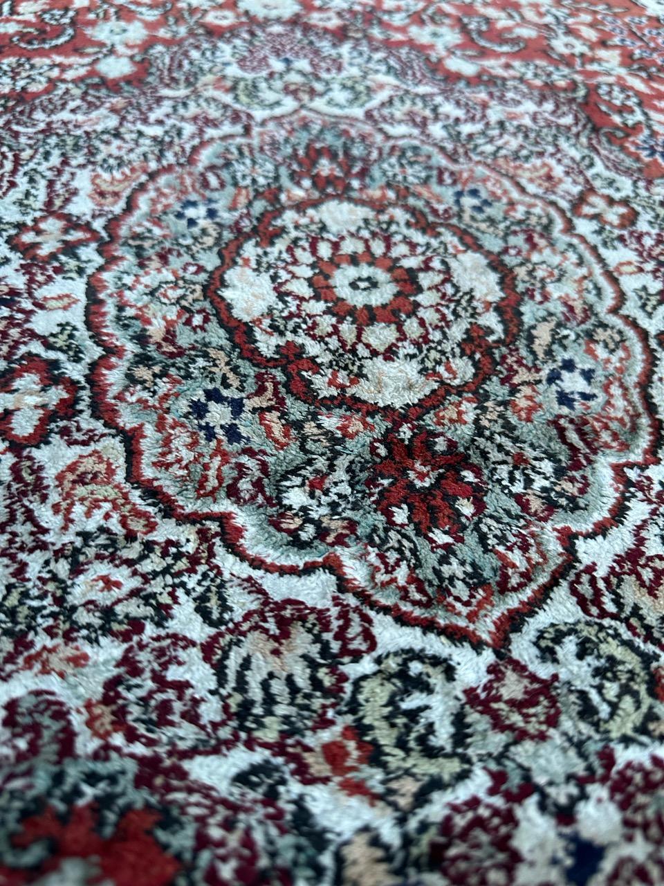 Bobyrug’s Nice very fine Sino Persian silk rug For Sale 9