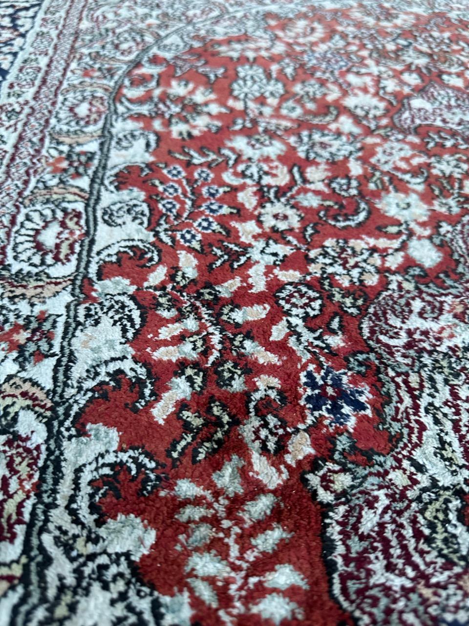 Bobyrug’s Nice very fine Sino Persian silk rug For Sale 10