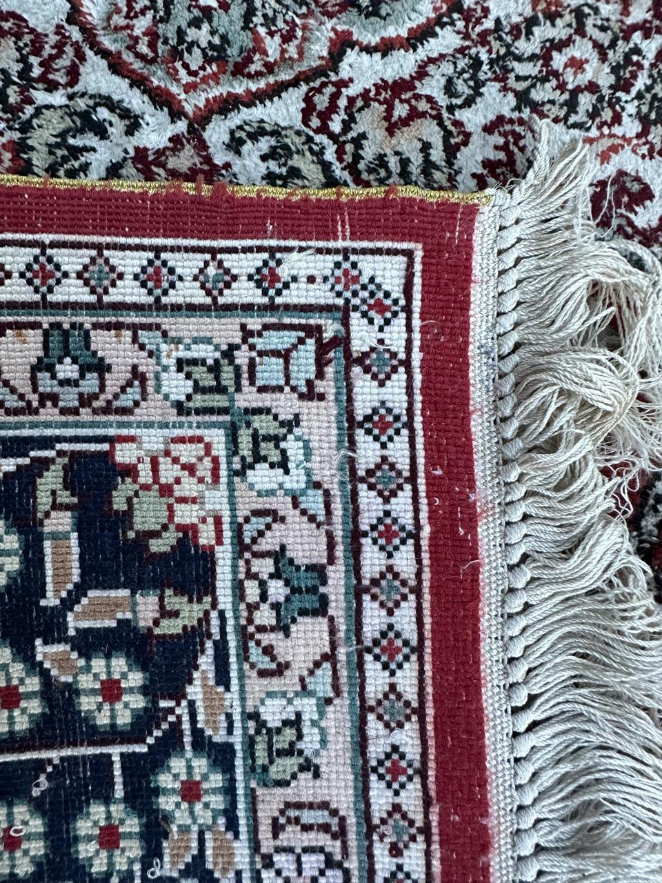 Bobyrug’s Nice very fine Sino Persian silk rug For Sale 12
