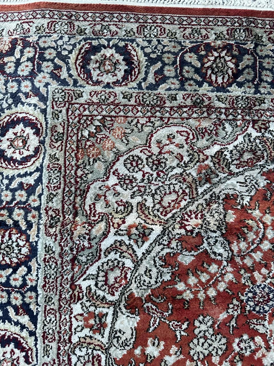 Hand-Knotted Bobyrug’s Nice very fine Sino Persian silk rug For Sale