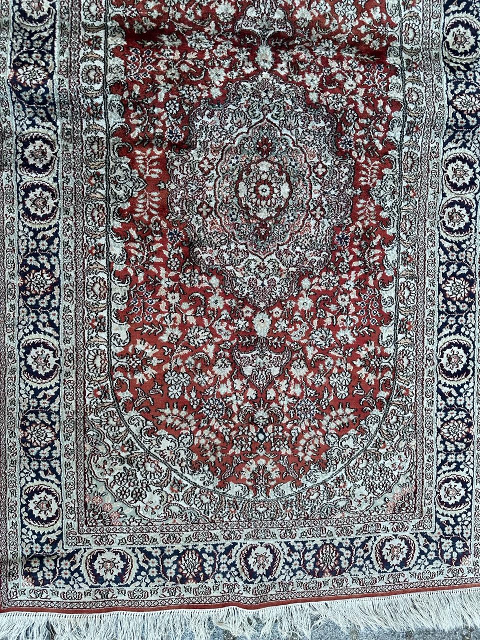 20th Century Bobyrug’s Nice very fine Sino Persian silk rug For Sale
