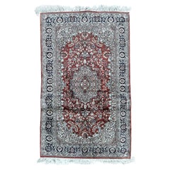 Vintage Bobyrug’s Nice very fine Sino Persian silk rug