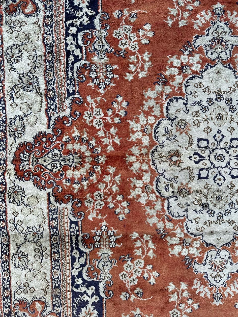 Bobyrug’s nice very fine vintage Sino Qom silk rug  For Sale 2