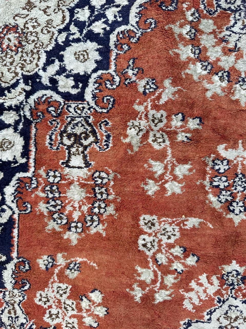 Bobyrug’s nice very fine vintage Sino Qom silk rug  For Sale 3