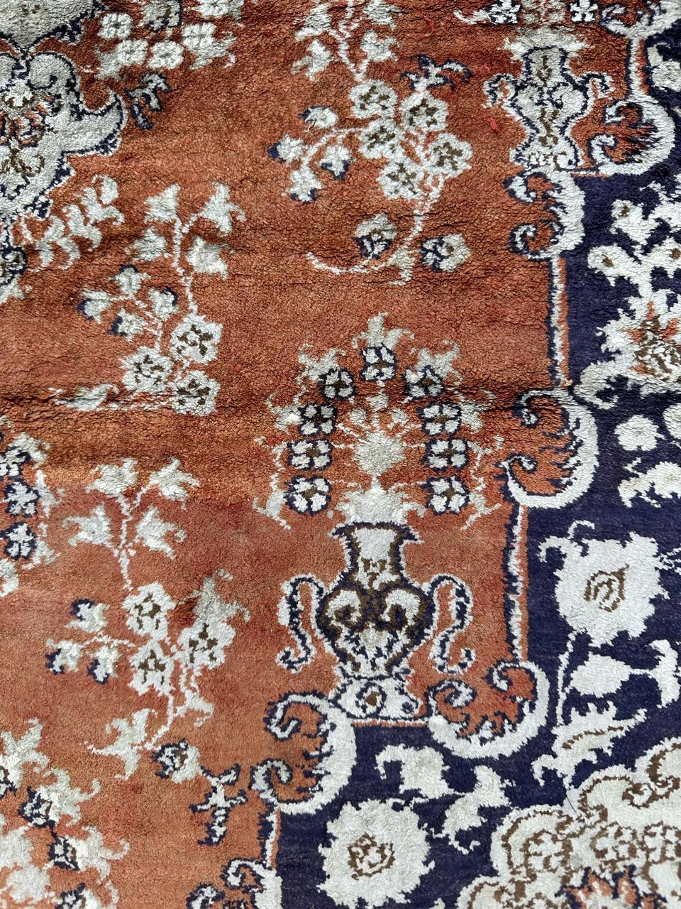 Bobyrug’s nice very fine vintage Sino Qom silk rug  For Sale 5