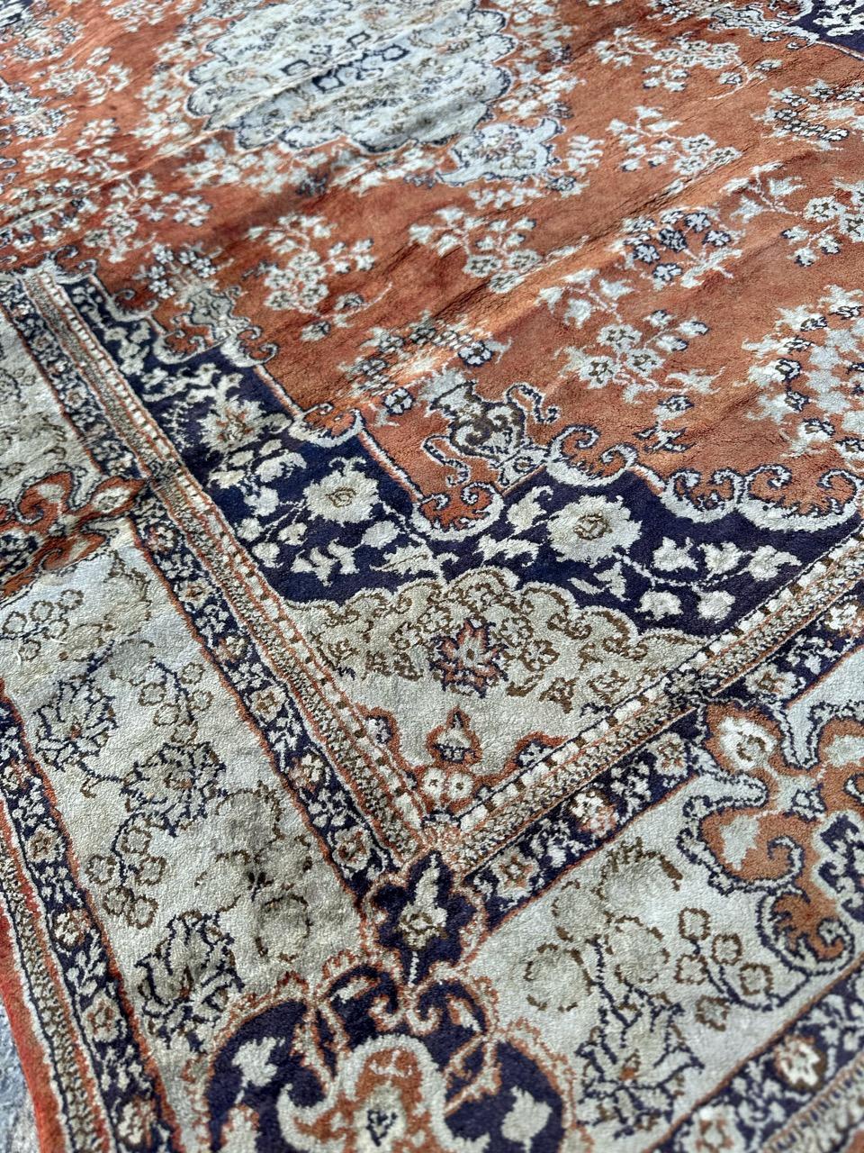 Bobyrug’s nice very fine vintage Sino Qom silk rug  For Sale 7