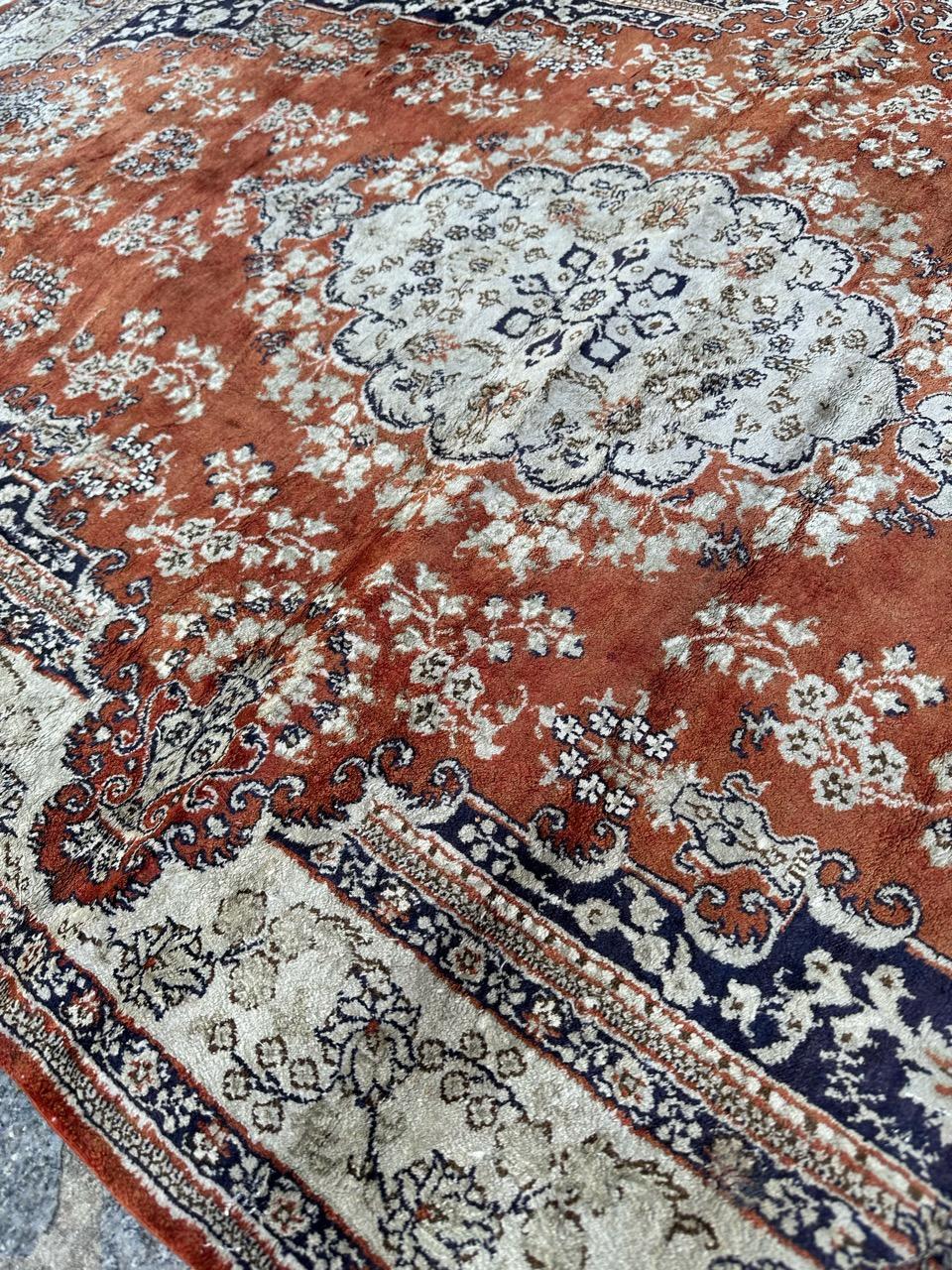 Bobyrug’s nice very fine vintage Sino Qom silk rug  For Sale 8