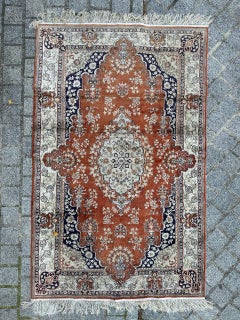 Bobyrug’s nice very fine vintage Sino Qom silk rug