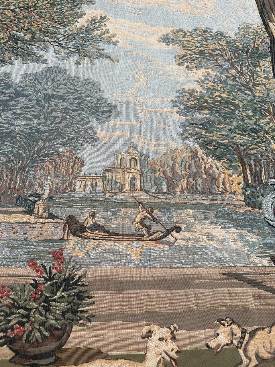 Bobyrug’s Nice Vintage Aubusson style Jacquard tapestry  For Sale 6