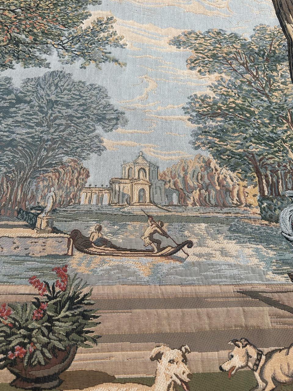 Bobyrug’s Nice Vintage Aubusson style Jacquard tapestry For Sale 6