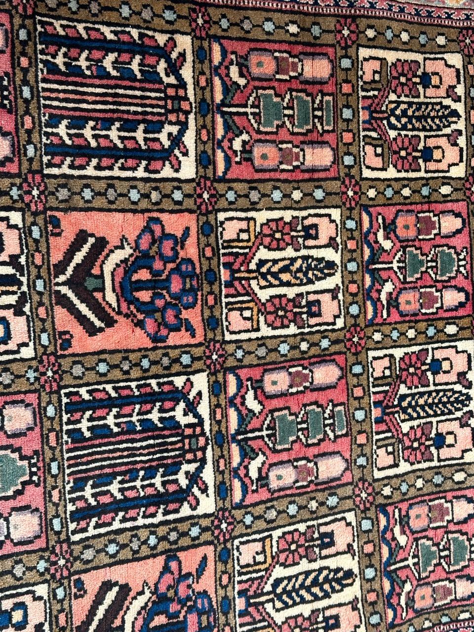 Rustic Bobyrug’s nice vintage Bakhtiar rug  For Sale