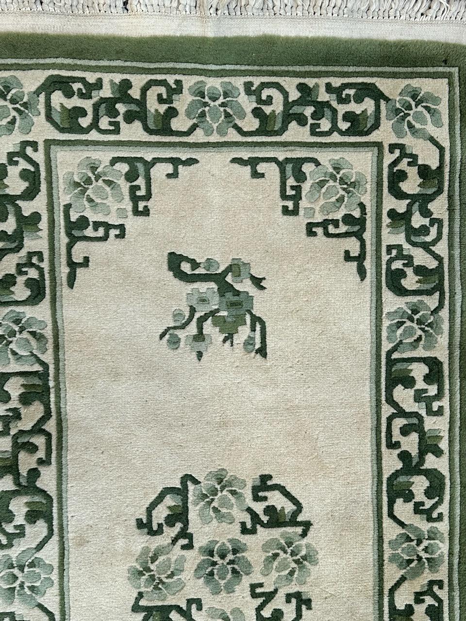 Bobyrug’s nice vintage Chinese art deco rug  For Sale 3