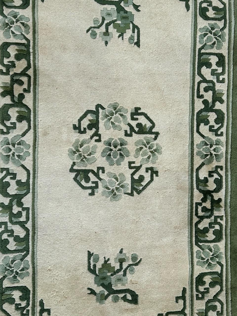 Bobyrug’s nice vintage Chinese art deco rug  For Sale 2