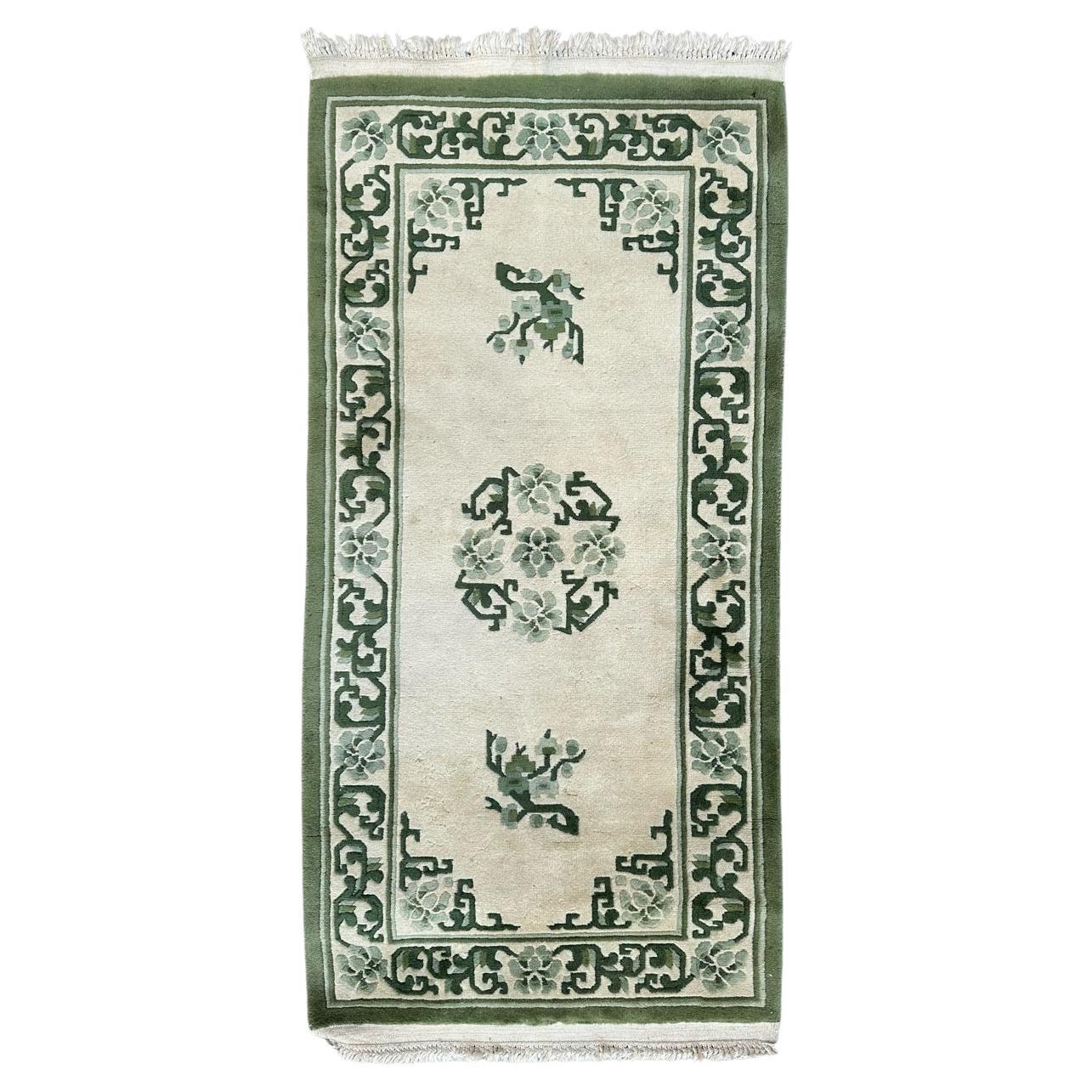 Bobyrug’s nice vintage Chinese art deco rug  For Sale