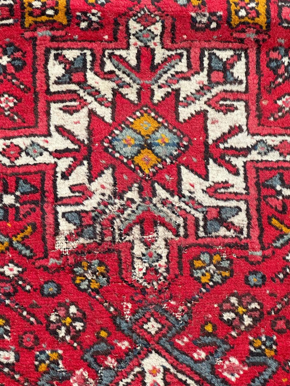 Bobyrug’s nice vintage distressed Heriz rug  For Sale 2