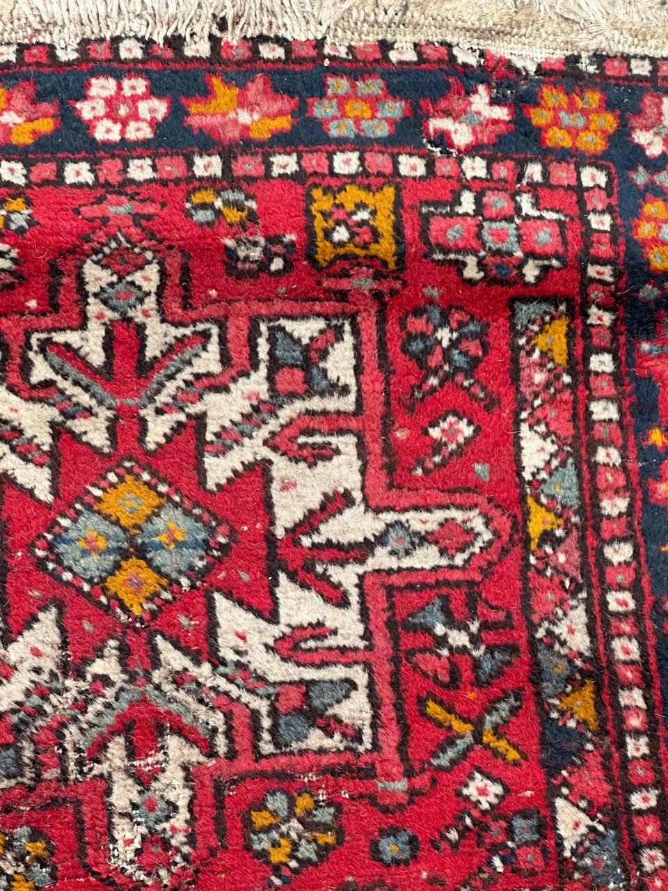 Bobyrug’s nice vintage distressed Heriz rug  For Sale 3