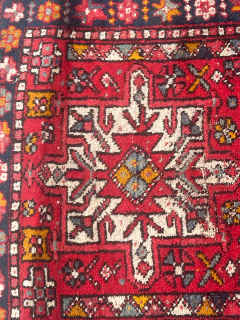 Asian Bobyrug’s nice vintage distressed Heriz rug  For Sale