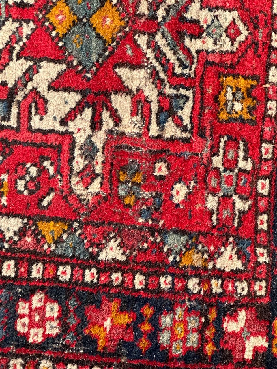 20th Century Bobyrug’s nice vintage distressed Heriz rug  For Sale