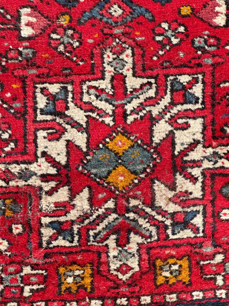 Bobyrug’s nice vintage distressed Heriz rug  For Sale 1