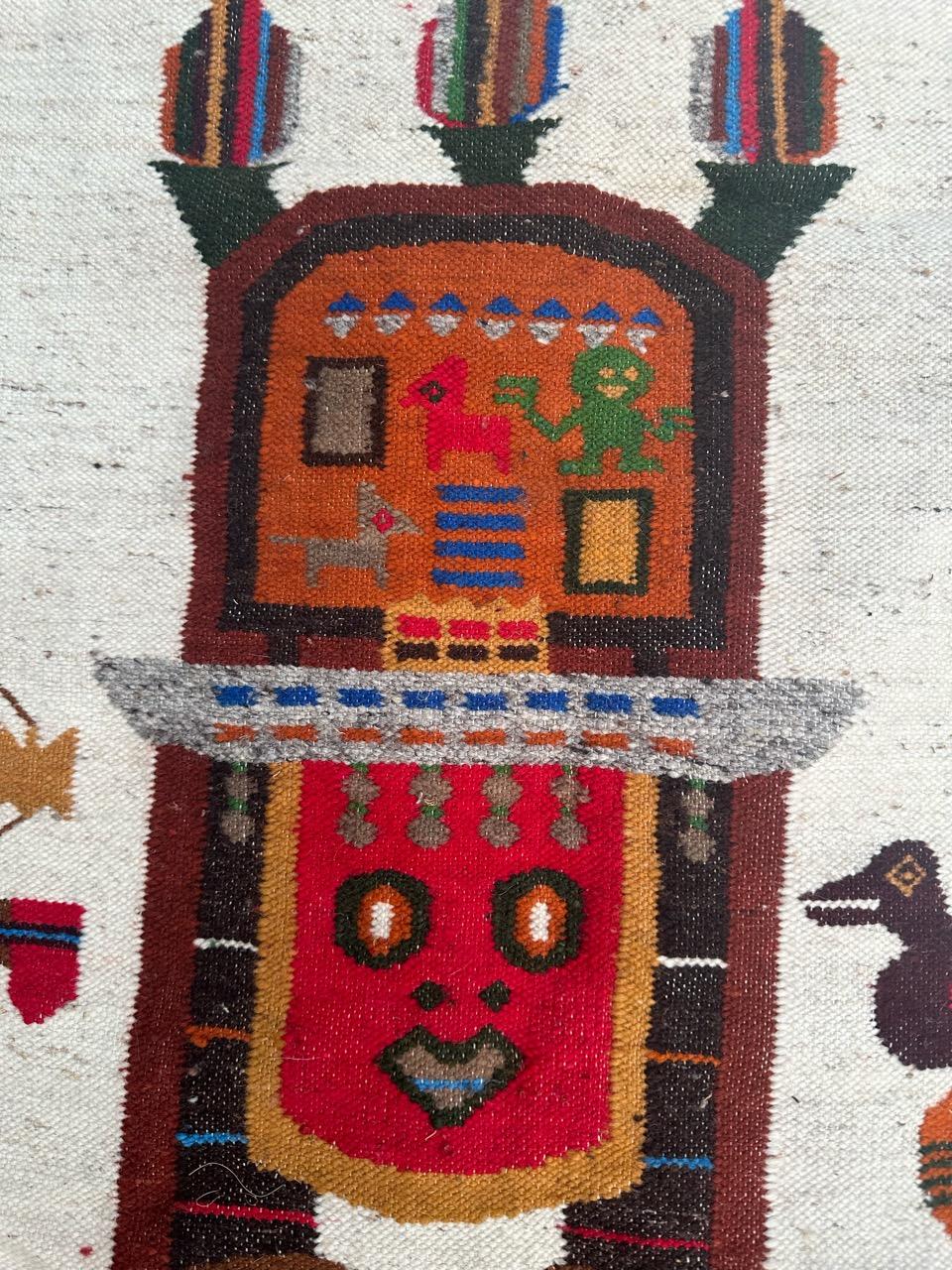 Hand-Woven Bobyrug’s nice vintage Equator tapestry  For Sale