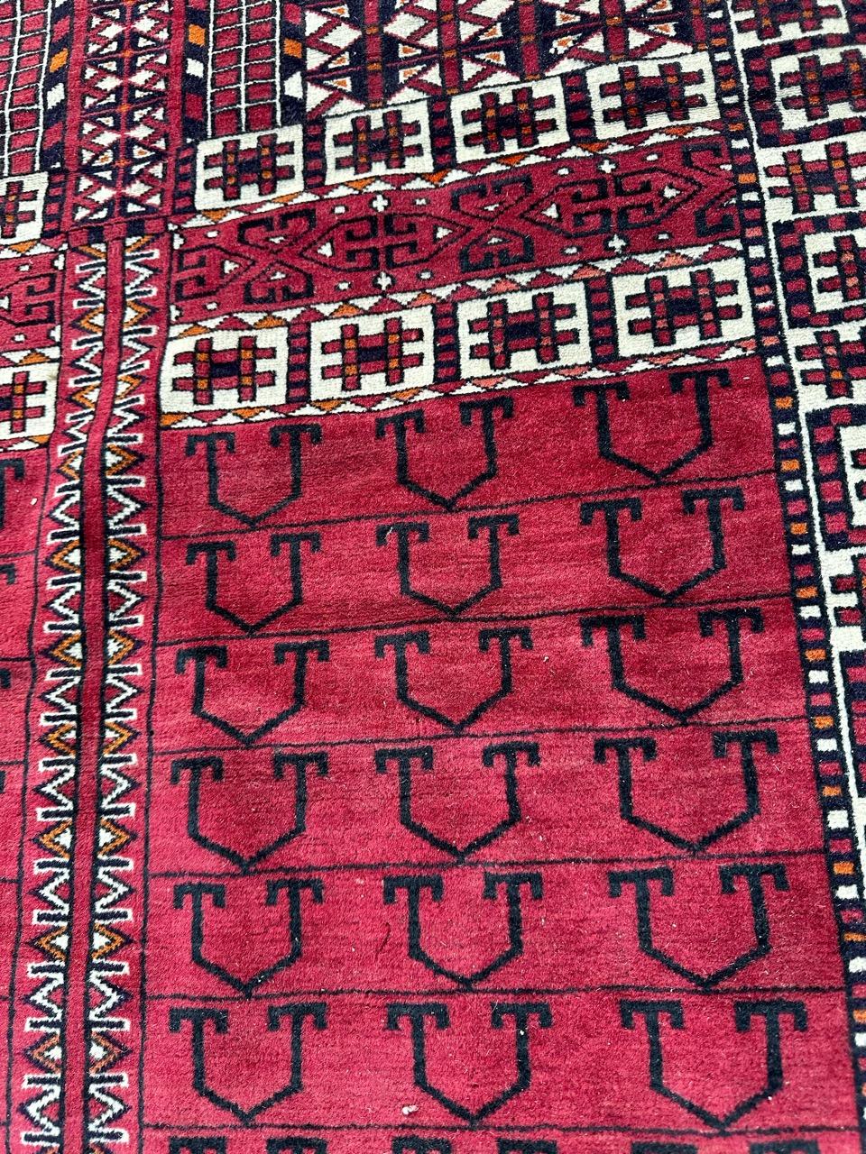 Bobyrug’s nice vintage fine Turkmen Hachlou rug For Sale 3