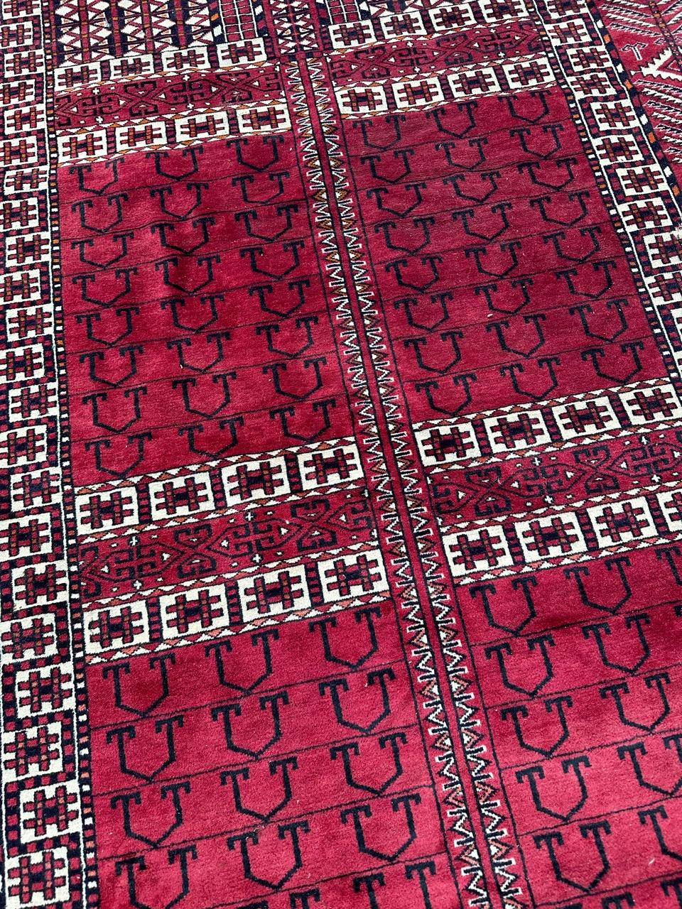 Bobyrug’s nice vintage fine Turkmen Hachlou rug For Sale 4