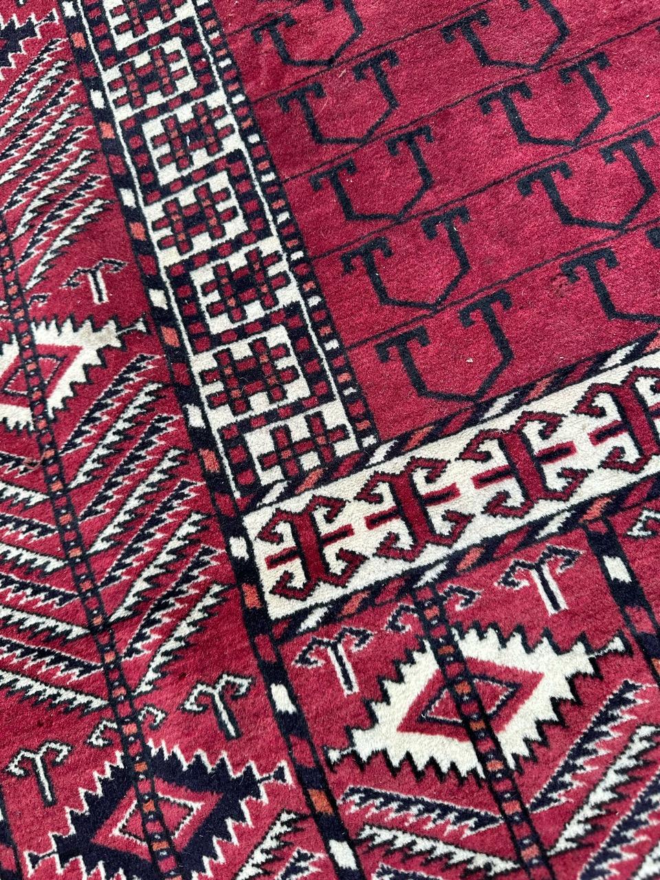 Bobyrug’s nice vintage fine Turkmen Hachlou rug For Sale 6