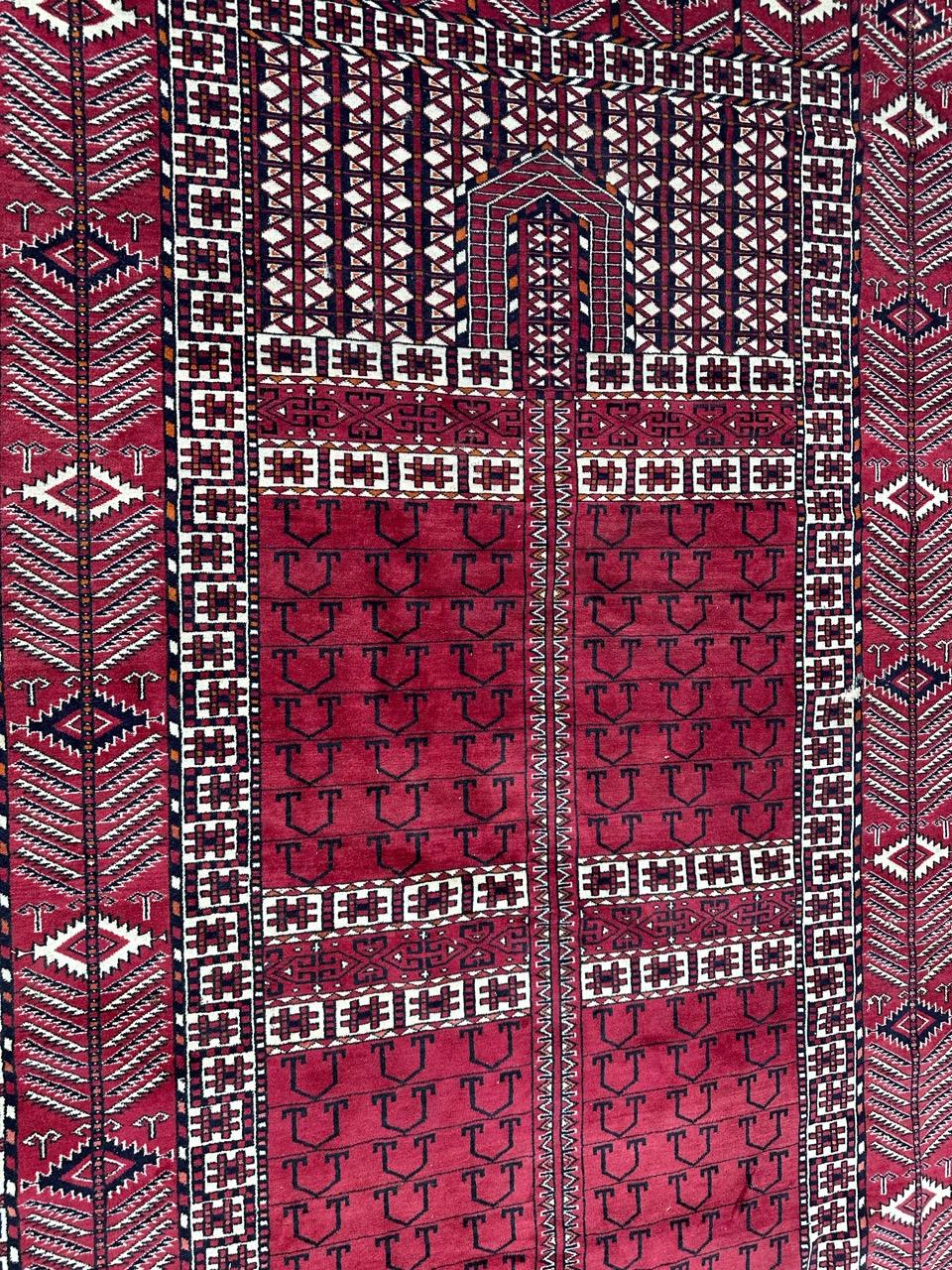 Bobyrug’s nice vintage fine Turkmen Hachlou rug For Sale 9