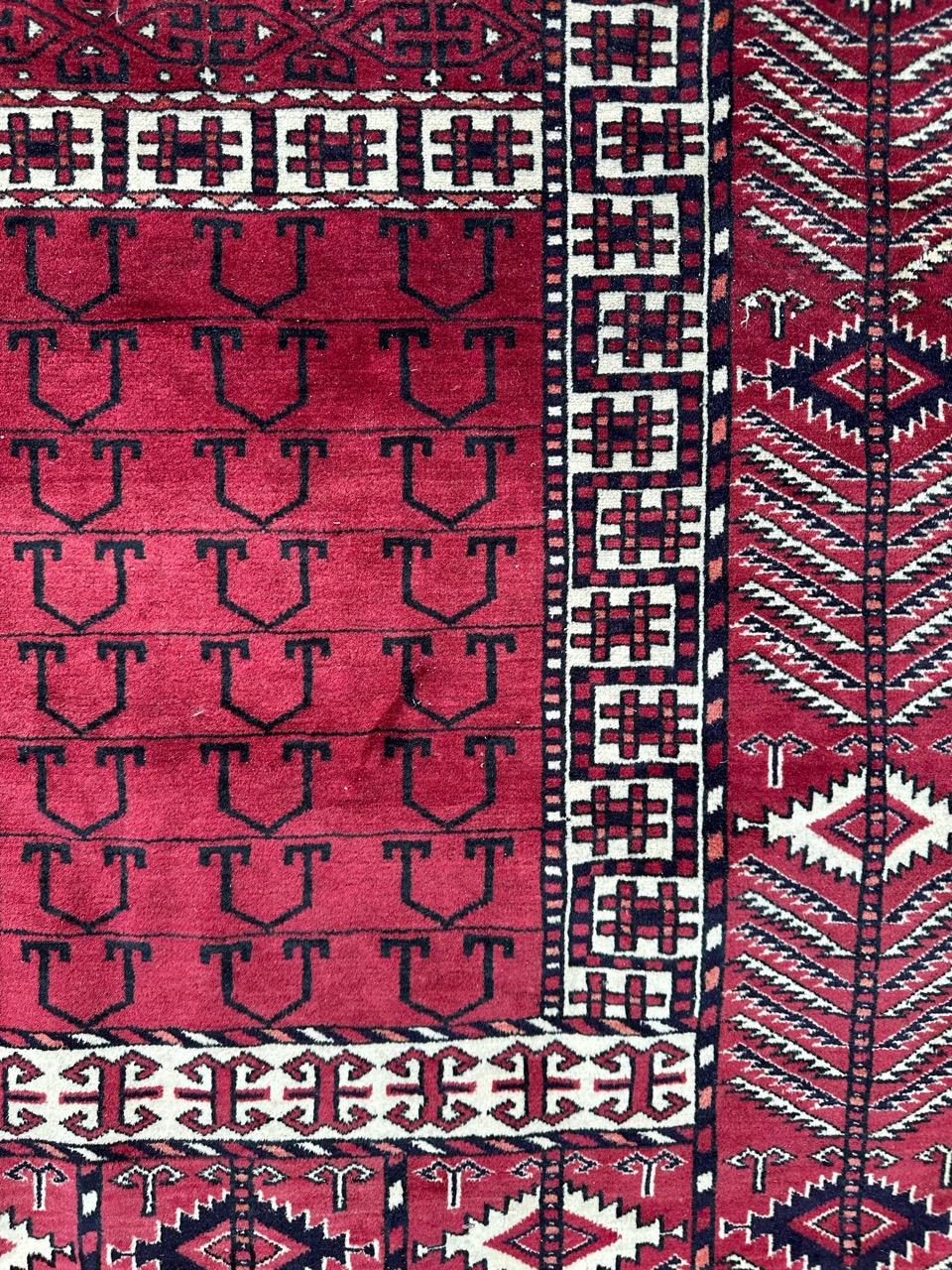 Bobyrug’s nice vintage fine Turkmen Hachlou rug For Sale 10