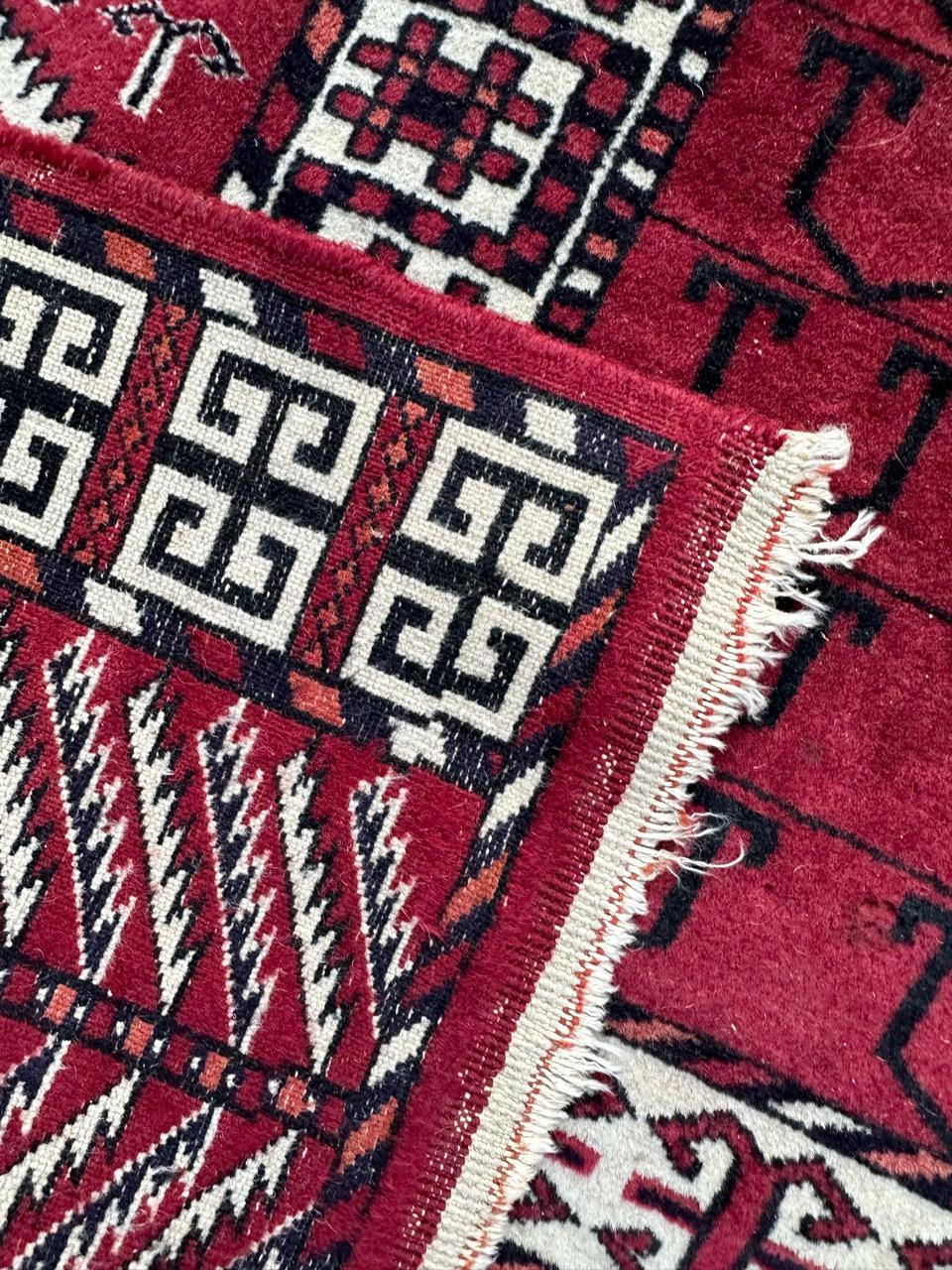 Bobyrug’s nice vintage fine Turkmen Hachlou rug For Sale 12