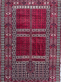 Bobyrug’s nice vintage fine Turkmen Hachlou rug