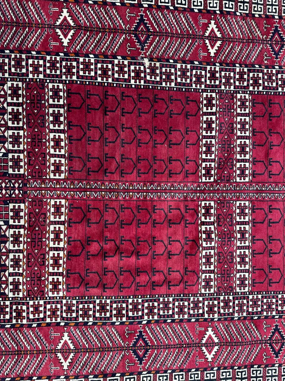 Hand-Knotted Bobyrug’s nice vintage fine Turkmen Hachlou rug For Sale