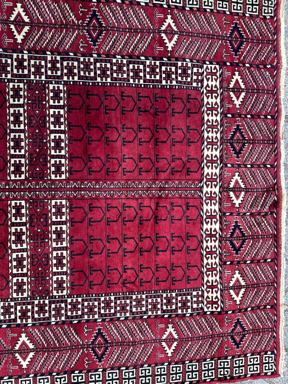 Bobyrug’s nice vintage fine Turkmen Hachlou rug In Good Condition For Sale In Saint Ouen, FR