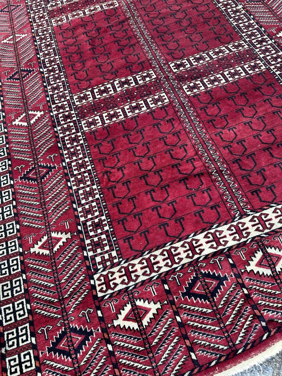 20th Century Bobyrug’s nice vintage fine Turkmen Hachlou rug For Sale