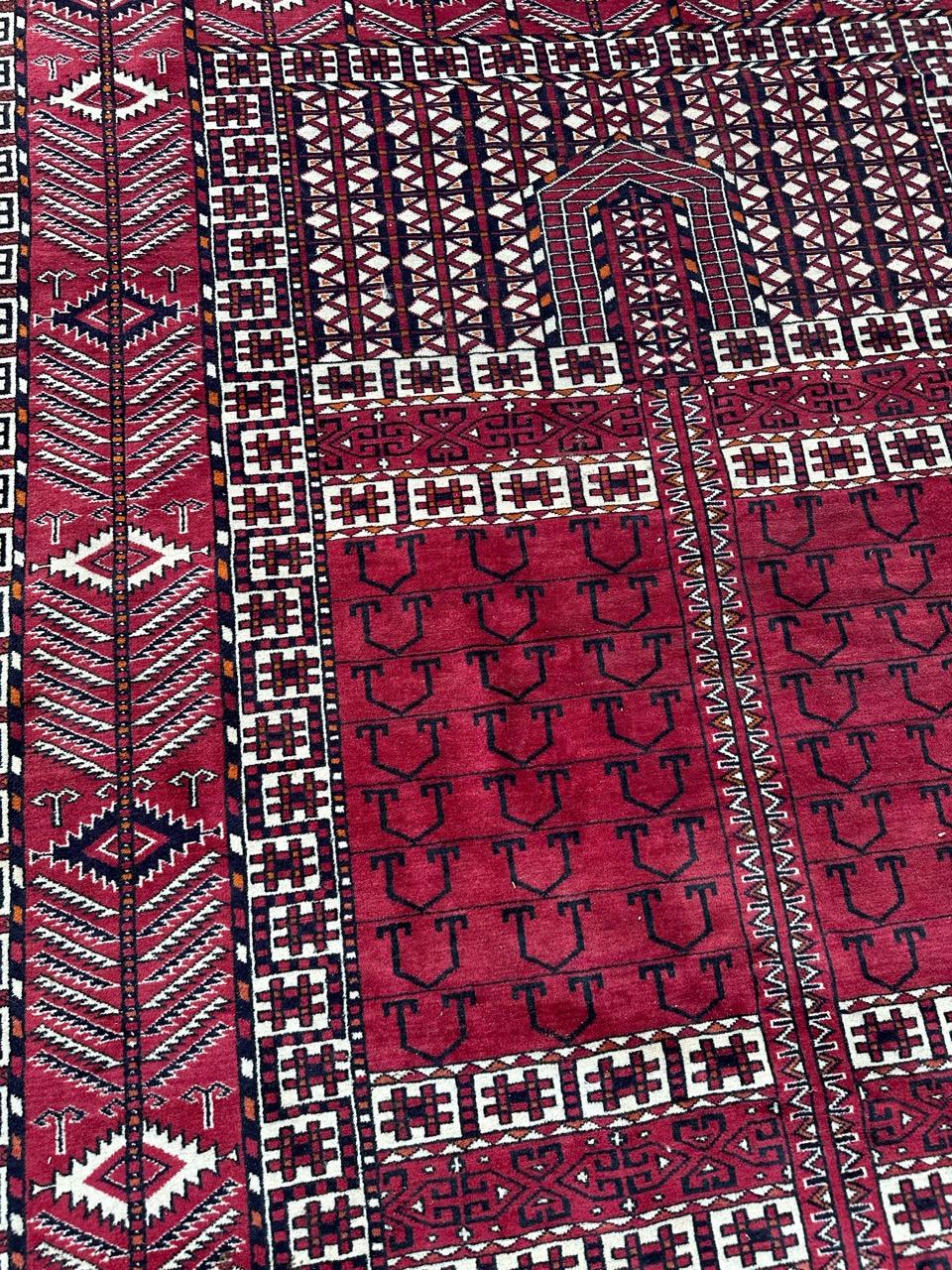 Bobyrug’s nice vintage fine Turkmen Hachlou rug For Sale 1