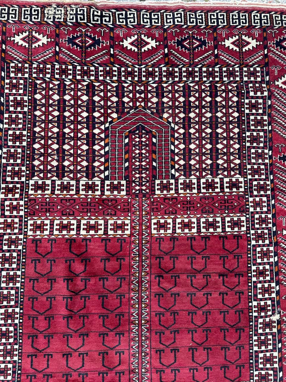 Bobyrug’s nice vintage fine Turkmen Hachlou rug For Sale 2