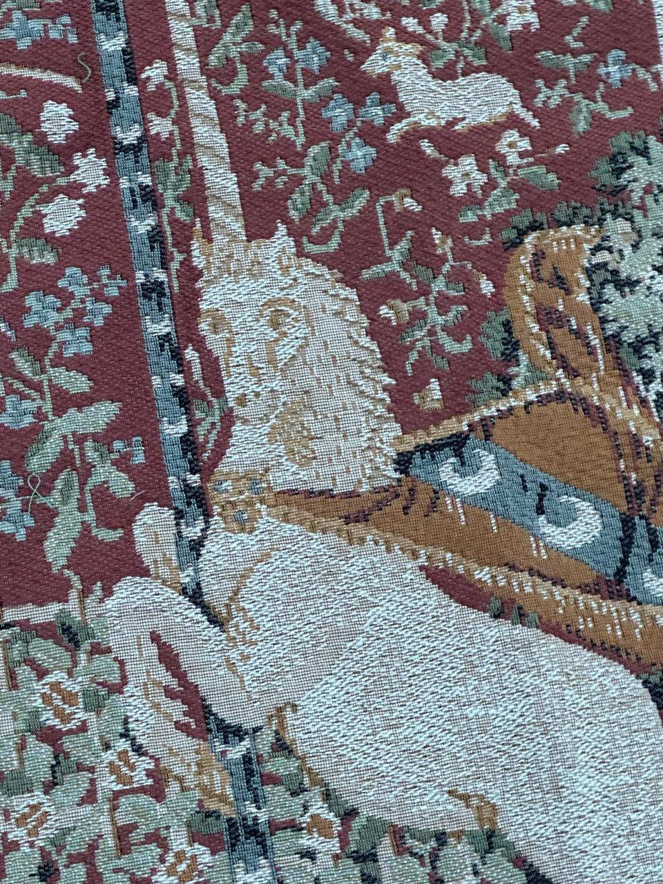 Lana bell'arazzo Jacquard vintage in stile Aubusson francese 