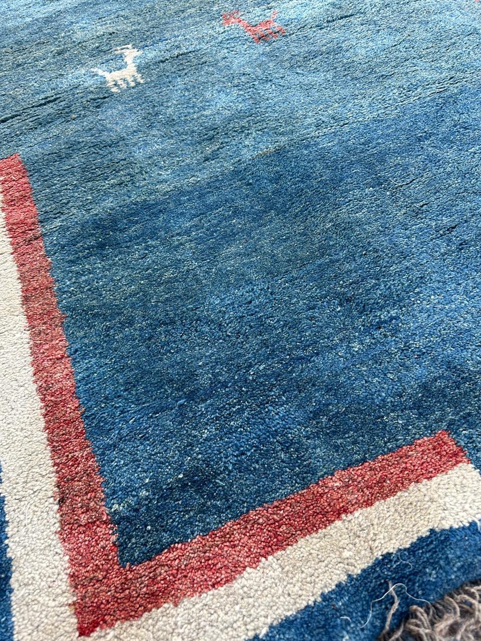 Bobyrug’s nice vintage Gabbeh rug  For Sale 6