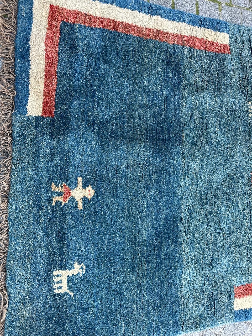 Asian Bobyrug’s nice vintage Gabbeh rug  For Sale