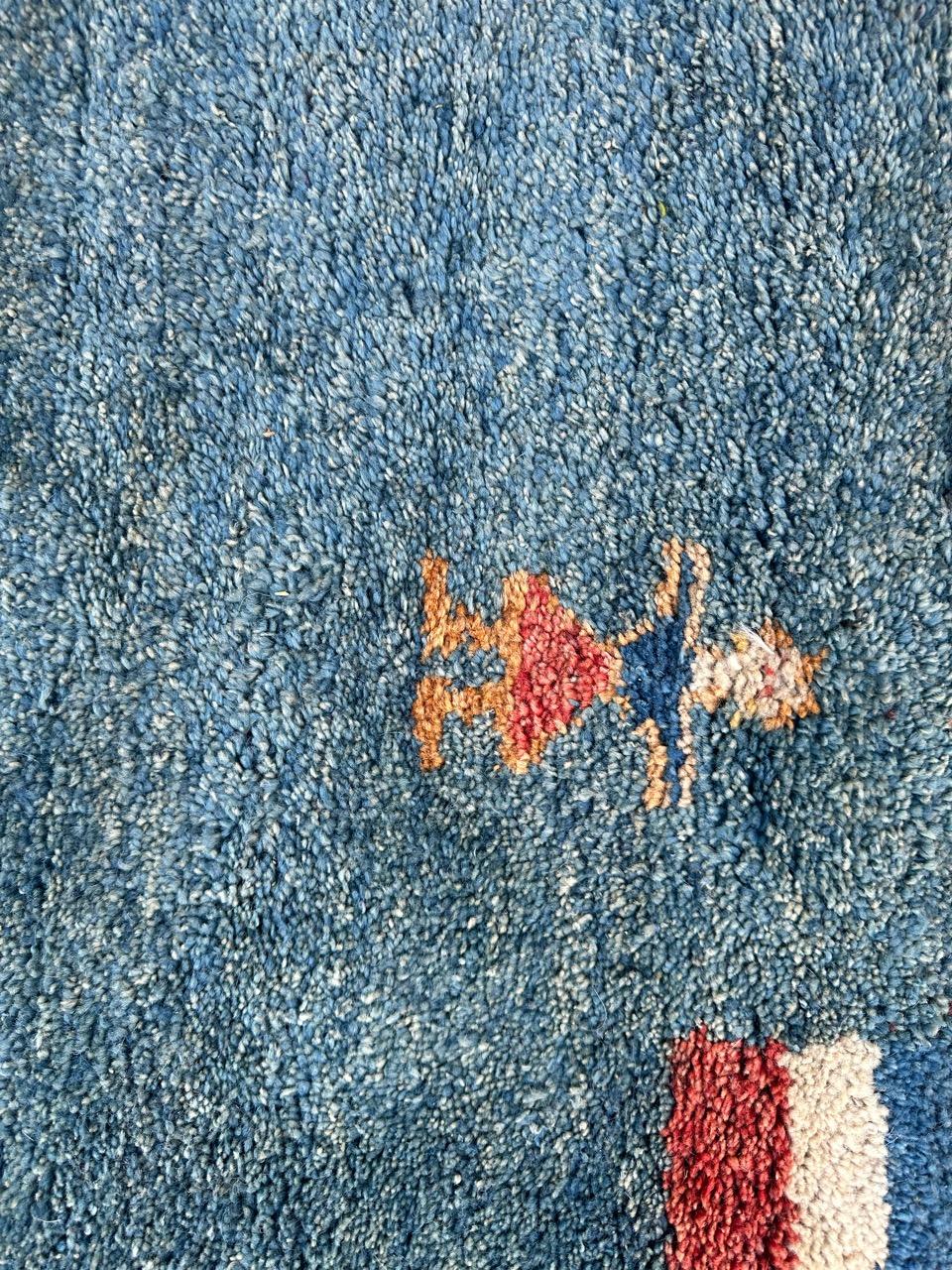Wool Bobyrug’s nice vintage Gabbeh rug  For Sale