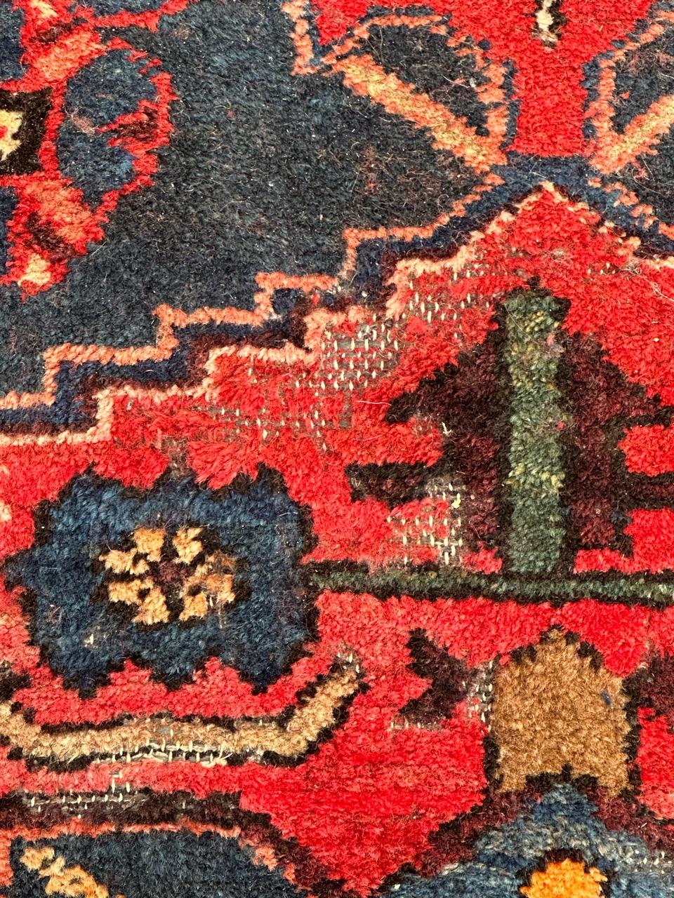 Bobyrug’s nice vintage Hamadan rug For Sale 3