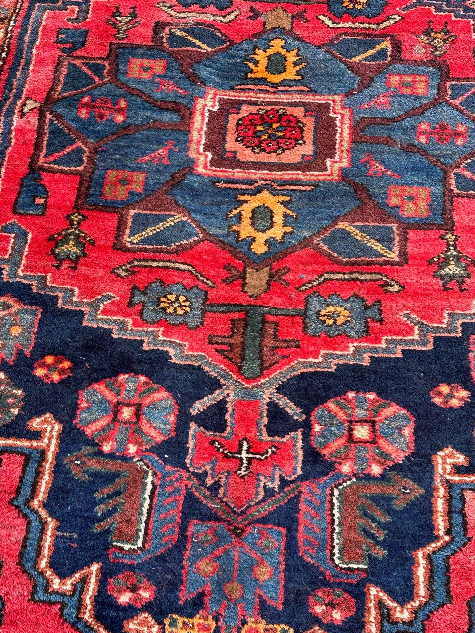 Bobyrug’s nice vintage Hamadan rug For Sale 6