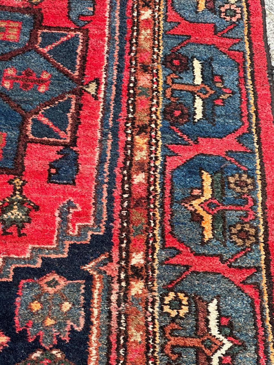 Bobyrug’s nice vintage Hamadan rug For Sale 7