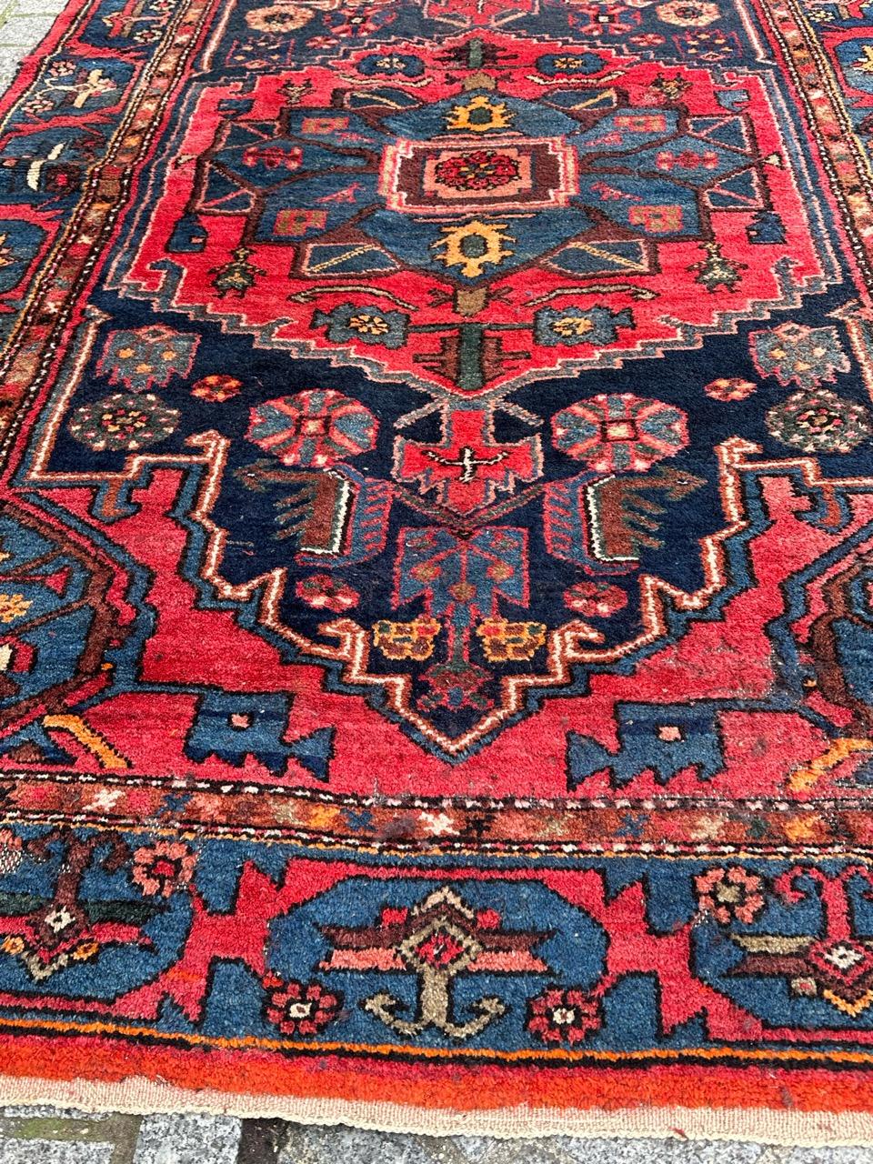 Bobyrug’s nice vintage Hamadan rug For Sale 8