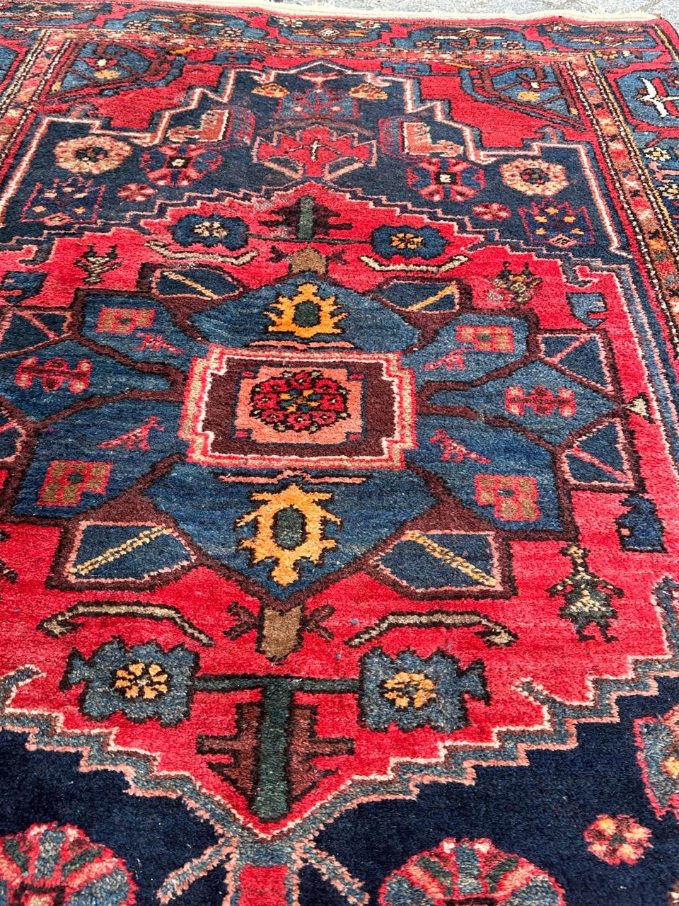 Bobyrug’s nice vintage Hamadan rug For Sale 9