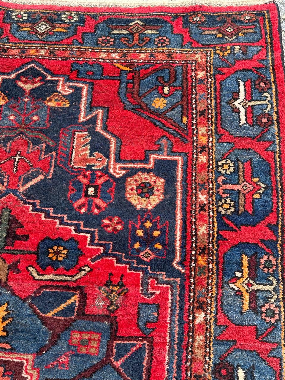 Bobyrug’s nice vintage Hamadan rug In Fair Condition For Sale In Saint Ouen, FR